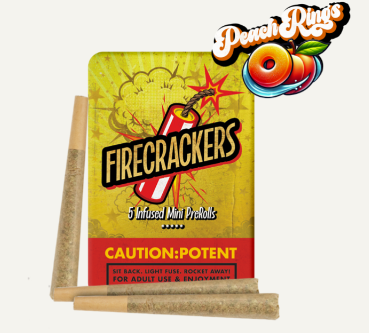 Firecracker Peach Rings 0.7g 5pk Infused Prerolls