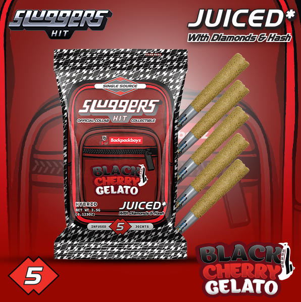 Sluggers Infused 5pk Prerolls 3.5g Black Cherry Gelato