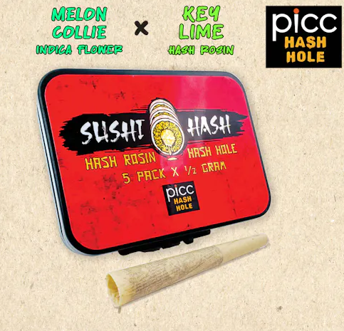 Picc | Sushi Hash Hole | Pre-Roll - Melon Collie X Key Lime Rosin 5pk | 2.5g