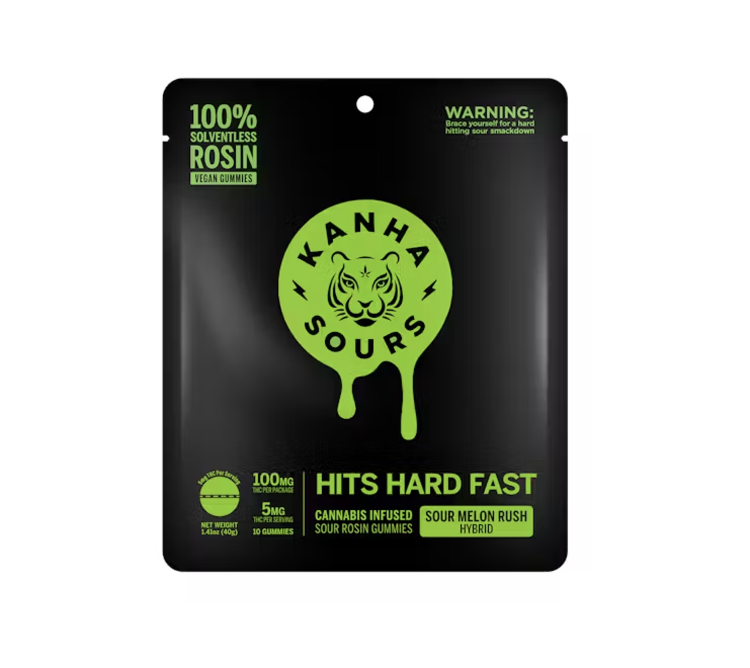 Kanha Extra Strong Rosin Gummies 10pc 100mg - Sour Melon Rush (H)