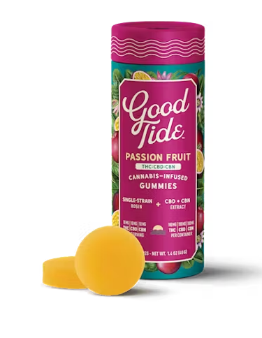Passion Fruit 10mg CBD:CBN Solventless Hash Rosin Gummies 10 Pack | Good Tide