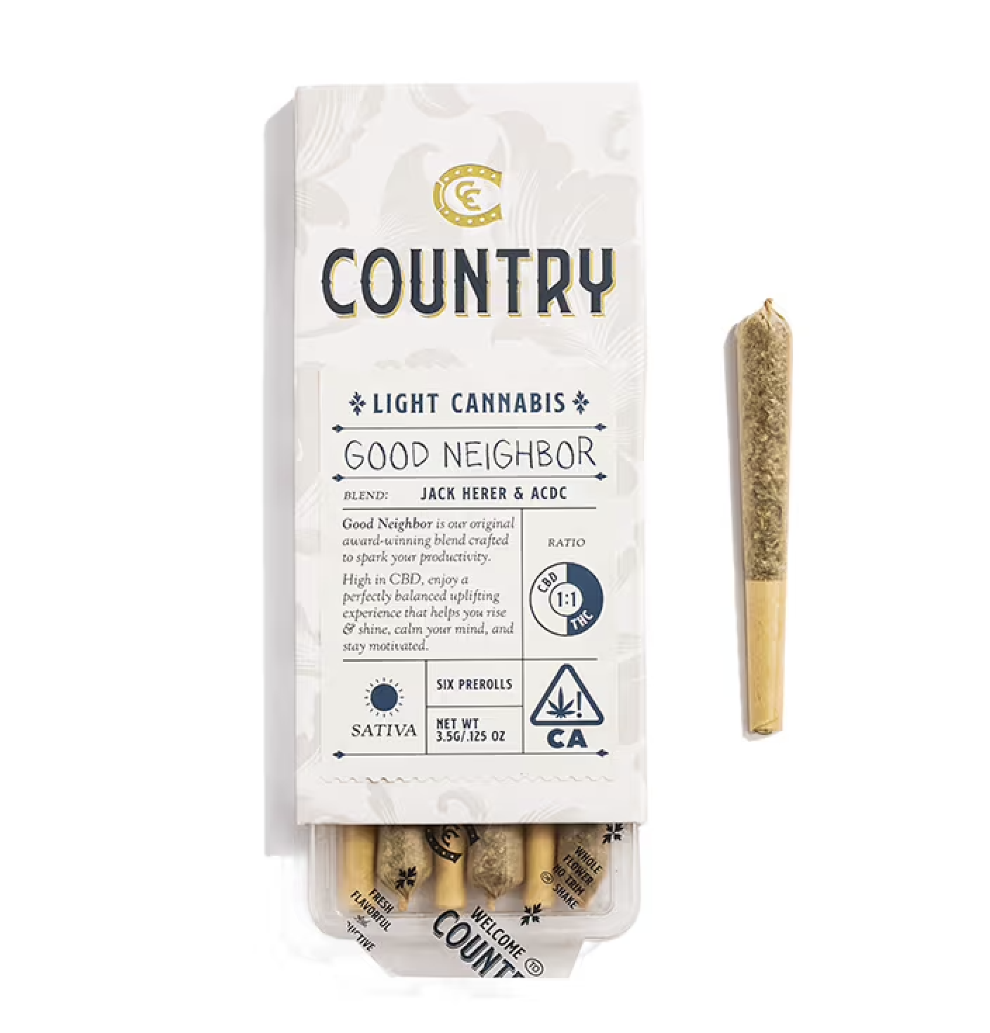 Good Neighbor (S) 1:1 THC:CBD PREROLLS 6pk - Country