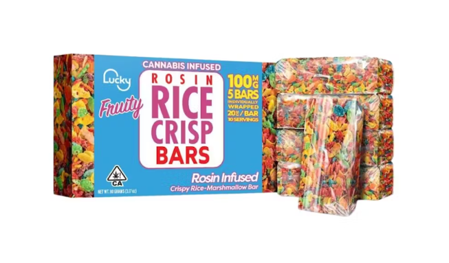 Lucky Rosin Infused Crispy Rice Bar 100mg - Fruity