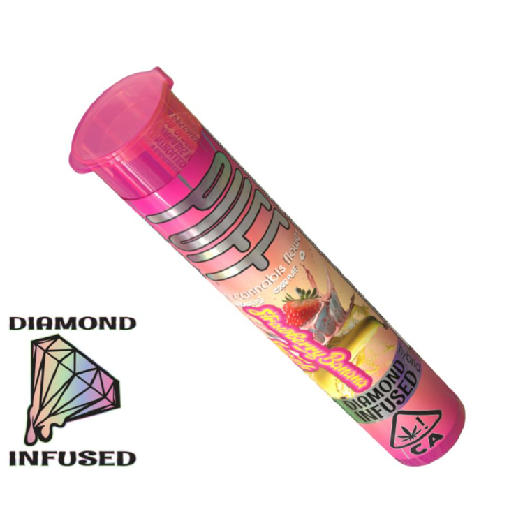 PUFF Diamond Infused Preroll 1g - Strawberry Banana Smash (H)