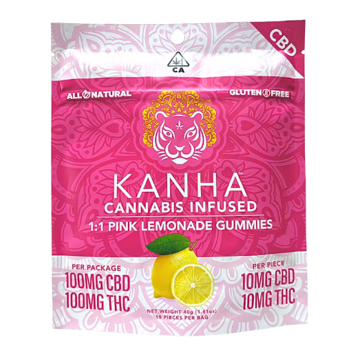 Ratio Gummies 1:1 CBD:THC 10pk - Pink Lemonade