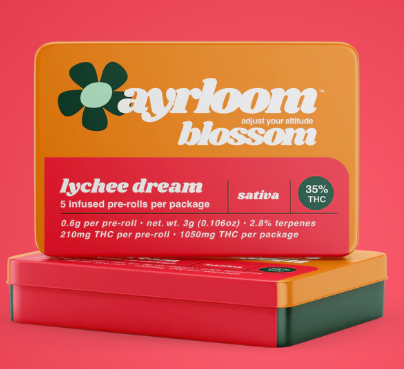 Ayrloom | Pre-roll | Infused Joints - Lychee Dream 5pk | 3g