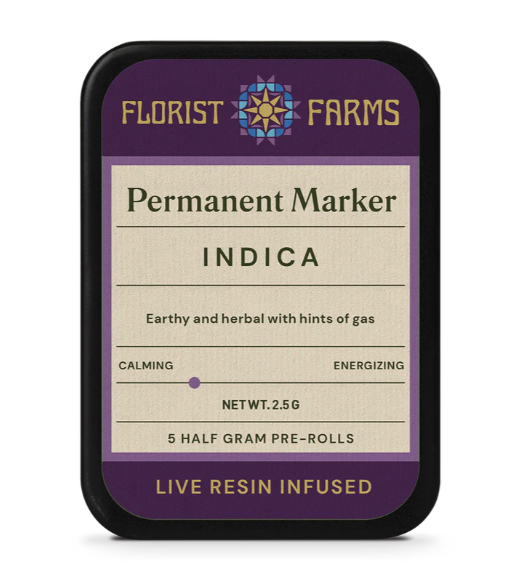 Permanent Marker .5g Live Resin Infused Prerolls 5 Pack | Florist Farms