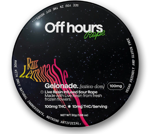 Off Hours | Edible | Live Resin Rope - Razz Lemonade | 100mg