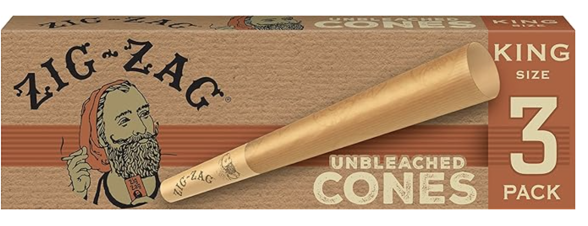 King Size 3 Pack Unbleached Cones | Zig - Zag
