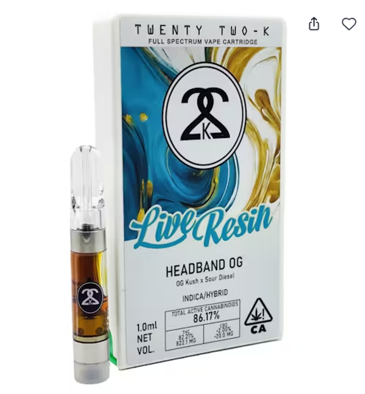22K - HEADBAND OG - LIVE RESIN - 1 Gram