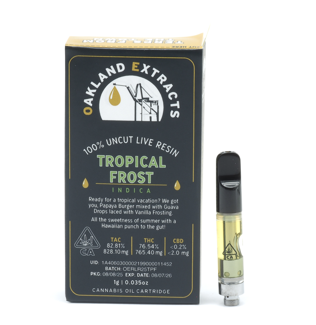 100% Uncut Live Resin Cartridge