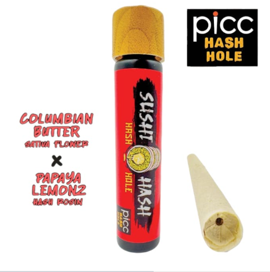 Picc | Sushi Hash Hole | Pre-Roll - Columbian Butter X Papaya Lemon Rosin | 1g