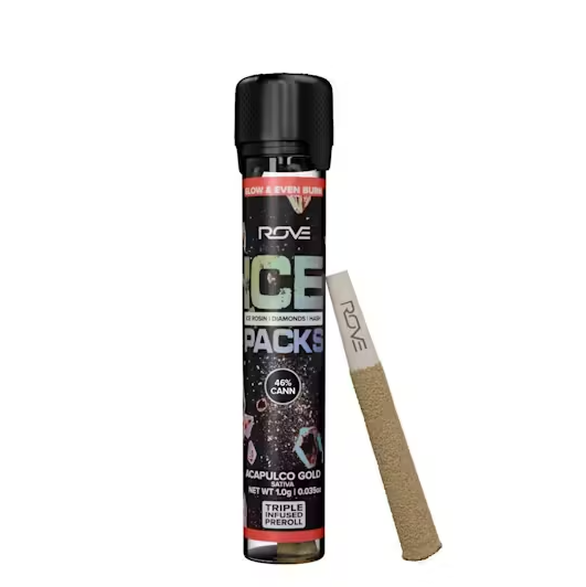 ROVE | Acapulco Gold | 1G/1PK Infused Ice Pack (Rosin, Hash, and Diamonds) Preroll