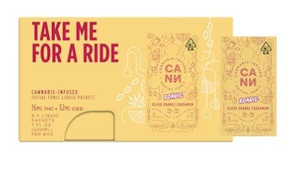 Roadies Blood Orange Cardamom CBD Rich Liquid Packets 8pk 1:2 THC:CBD