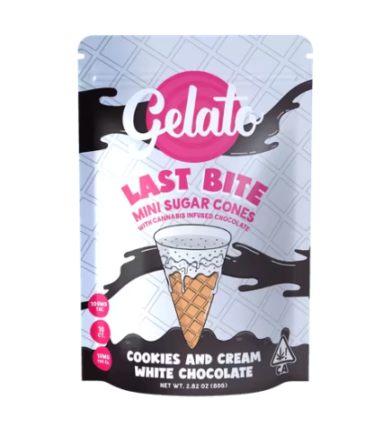 Edible: Cookies & Cream Chocolate Filled Mini Sugar Cones (10-Pack) - 100mg