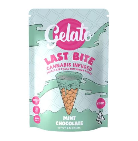 Edible: Mint Chocolate Filled Mini Sugar Cones (10-Pack) - 100mg