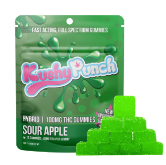Kushy Punch 10pk Gummies Sour Apple