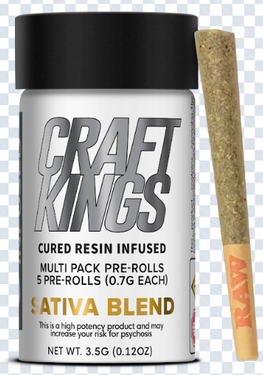 Pre Roll | Infused | Craft Kings | Sativa Blend | 5pk