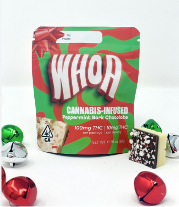 Whoa - Edibles - Peppermint Bark Chocolate - 100MG