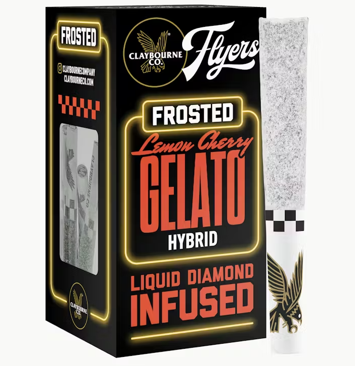 CLAYBOURNE CO: Lemon Cherry Gelato .5g Frosted Infused Prerolls 5pk/2.5g (H)