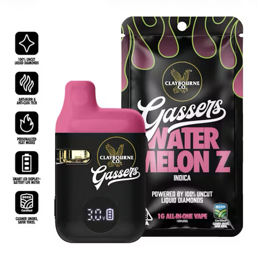 Claybourne Co. Liquid Diamond Gassers All-In-One 1g - Watermelon Z (I)