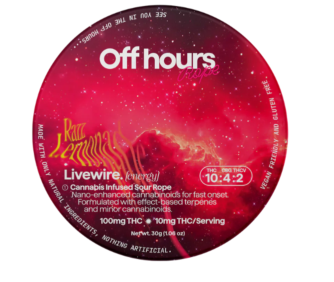 Off Hours | Edible | Live Wire(Energy) - Raz Lemonade | 100mg