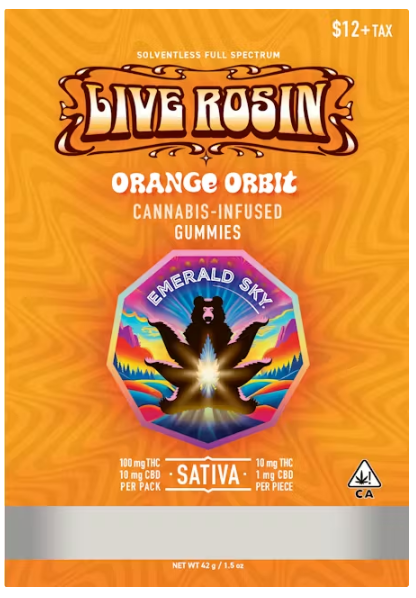 Live Rosin Gummies 10pk 10:1 THC:CBD - Orange Orbit (S)