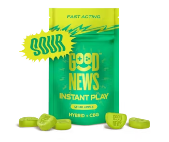 Good News Instant Play 2:1 Sour Apple Gummies 100mg 20pk (THC:CBG) (V)