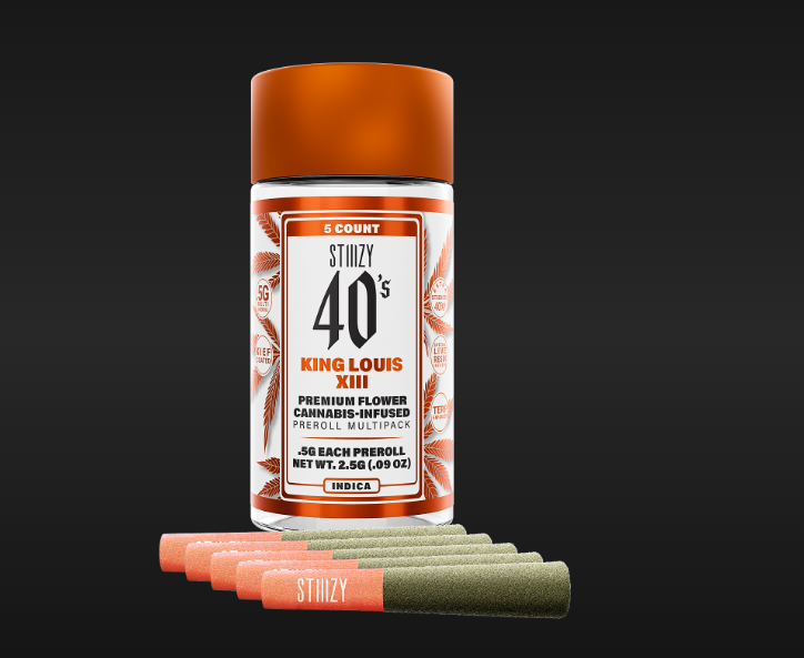 Stiiizy | Infused Pre-Rolls | 40's Multipack - King Louis XIII 5pk | 2.5g