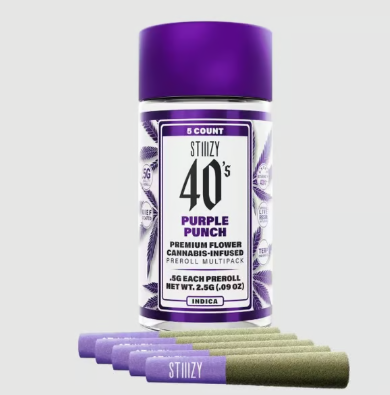 Stiiizy | Infused Pre-Rolls | 40's Multipack - Purple Punch 5pk | 2.5g