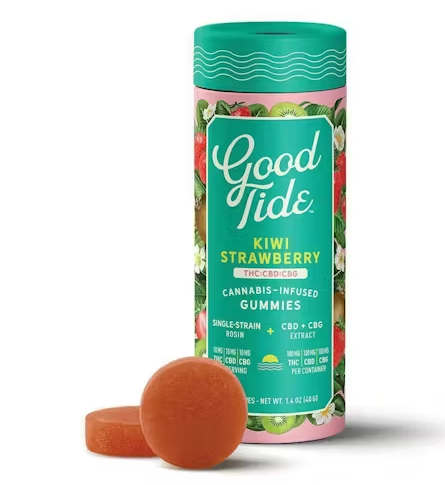 Good Tide - Edible - Kiwi Strawberry - 1:1:1 THC:CBD:CBG - Indica - Gummies - 100mg