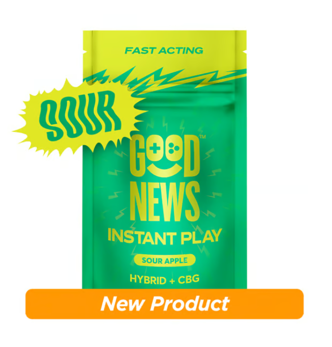 Good News 2:1 Instant Play Sour Apple Gummies 100mg 20pk (CBG:THC)