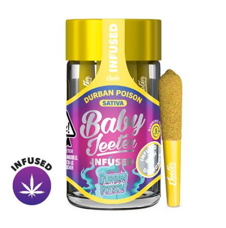 Baby Jeeter Durban Poison 0.5g 5pk Infused Prerolls
