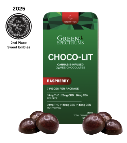 Raspberry Choco-Lit 10mg Chocolates 7 Pack | Green Spectrums