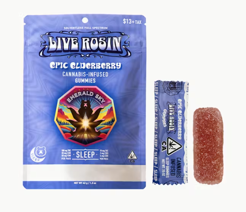 Emerald Sky - Epic Elderberry - Live Rosin Gummies - 100mg