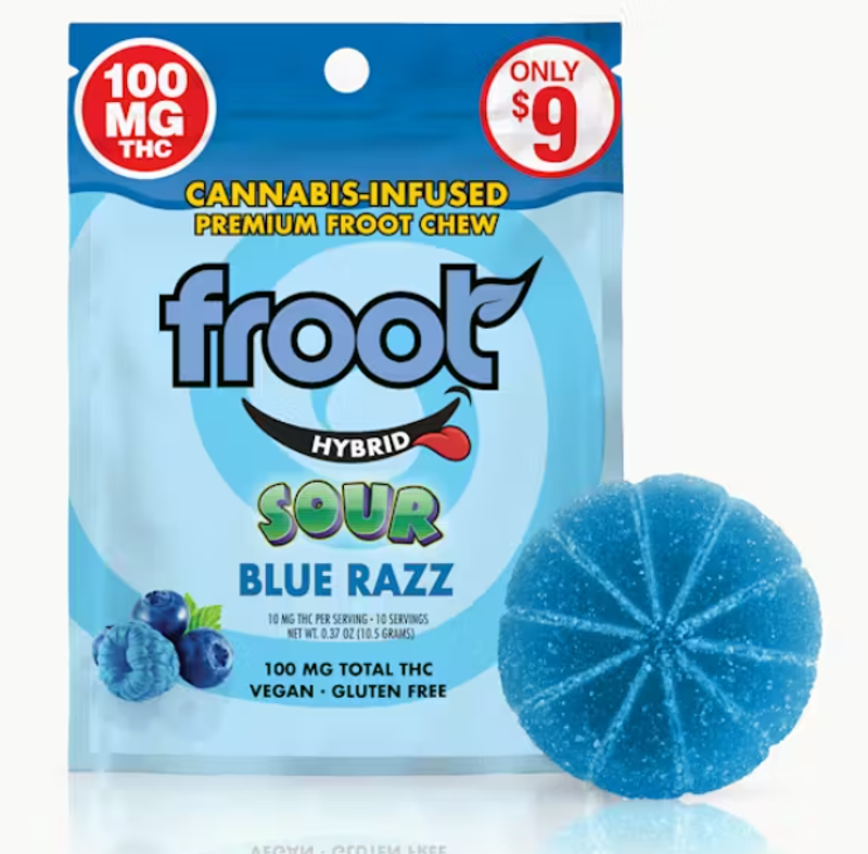 Froot - Sour Blue Razz Gummy - 100mg