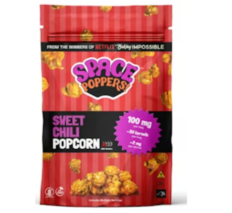 Space Poppers 1:1 Sweet Chili Popcorn 100mg (THC:CBD)
