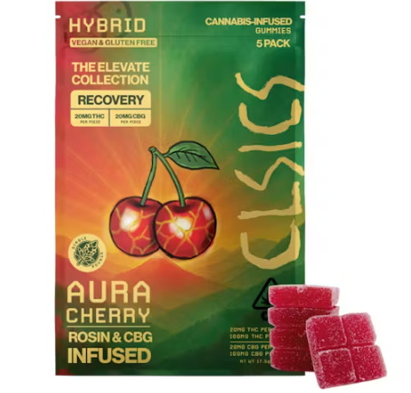 Live Rosin Gummies 1:1 CBG:THC 5pk 100mg - Aura Cherry (H)