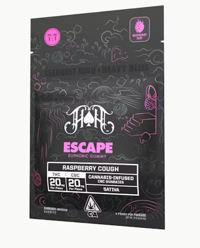 Heavy Hitters - Raspberry Cough - S Escape CBC Euphoric Gummies - 100mg