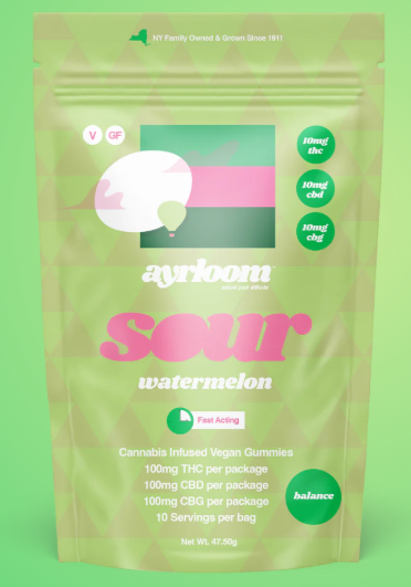 Ayrloom | Edibles | Sour Watermelon | 10mg | 10pk 100mg |