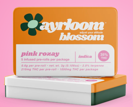 Ayrloom | Pre-roll | Infused Joints - Pink Rozay | 5pk | 3g