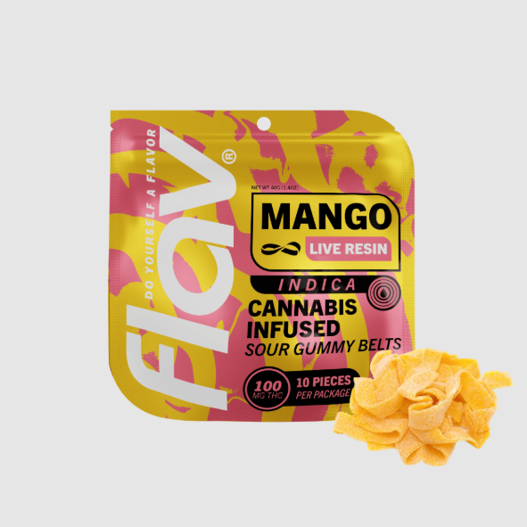 FLAV: Mango Live Resin Gummy Belts 100mg/10-piece (I)