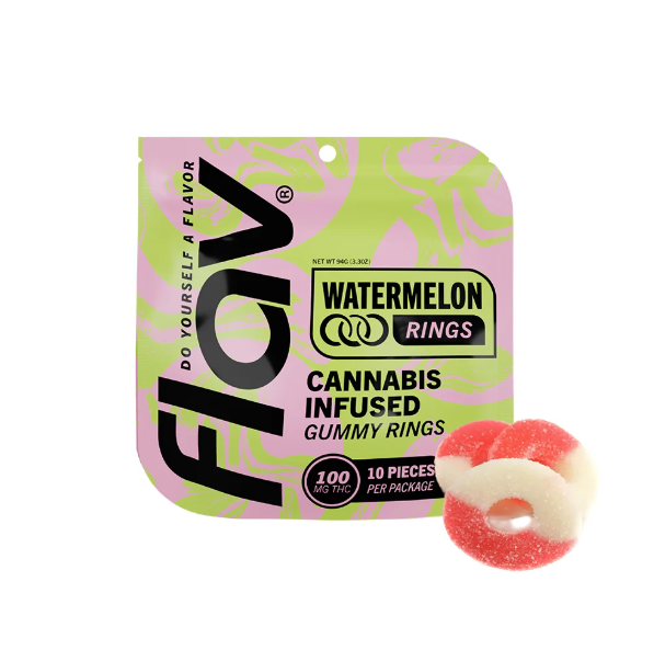 FLAV: Watermelon Live Resin Gummy Rings 100mg/10-piece (S)