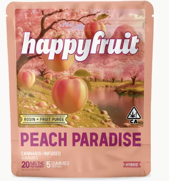 Happy Fruit - Edibles - Gummies - Rosin - Peach Paradise - 5PK - 100MG
