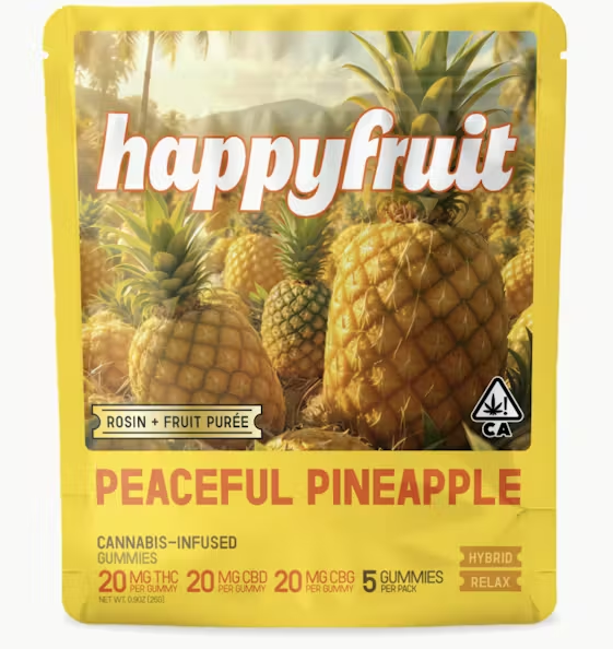 Happy Fruit - Edible - Gummies - Rosin - Peaceful Pineapple - 5PK - 100MG