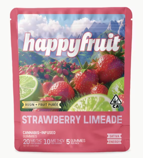 Happy Fruit - Edibles - Gummies - Rosin - Strawberry Limeade - 5PK - 100MG