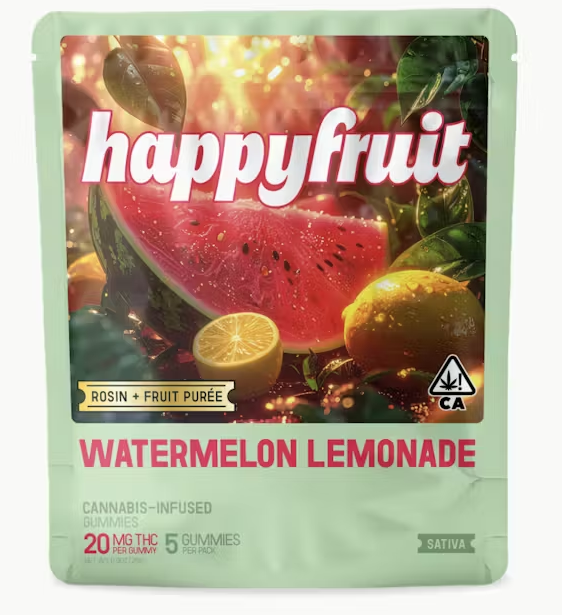 Happy Fruit - Edibles - Gummies - Rosin - Watermelon Lemonade - 5Pk - 100MG