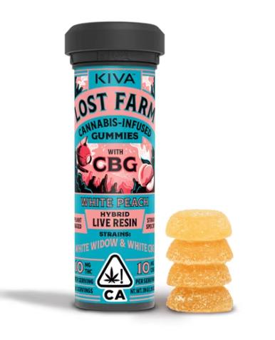Lost Farm - Edible: White Peach x White Widow CBG 10:10 (Live Resin Gummies) - 100mg