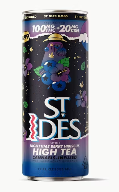St Ides - Drink - Nighttime Berry Hibiscus - 12oz - 100MG THC + 20MG CBN