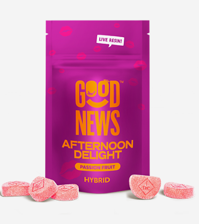 Good News Afternoon Delight Passion Fruit 100mg 20pk Live Resin Gummies